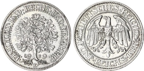 Weimar mark silber 1929 e - mark,