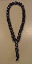 Rosenkranz Gagat? Handarbeit Gebetskette 33 Kugel Schwarz silber Diamond strahl