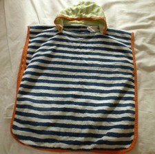 IKEA SLAPPA ✨ Kinder Bademantel Badetuch mit Kapuze gestreift blau grün orange