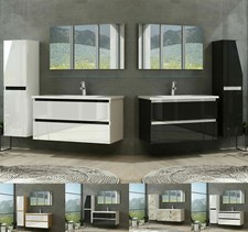 Badmöbel Set Weiss / Schwarz