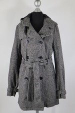 Divided schwarz-grauer Mantel Herbst/Winter Gr.12 Polyester Wolle Viskose -acryl
