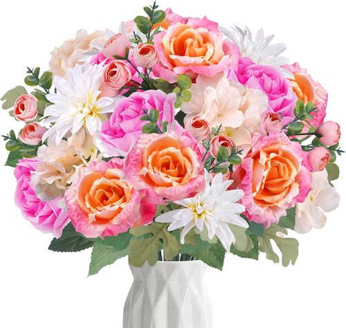 Kunstblumenstrauß rosa - kunstblumenstrauß,