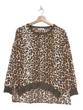 RICH & ROYAL Langarm-Bluse Damen Bluse Gr. DE 34 braun-weiß Casual-Look