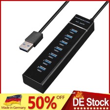 USB 3.0 Hub 4/7 Port Splitter Adapter mit Aktiv Netzteil Verteiler für PC Laptop