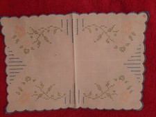 Deckchen für Tisch oder Sideboard  Bestickt Handarbeit 36 x 25 cm 50-er Jahre 