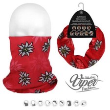 TRACHTEN Edelweiss rot Edelweiß - Multifunktionstuch / Ski Mask / Schal