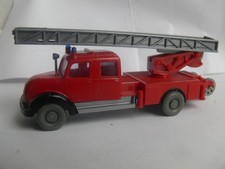 Wiking Feuerwehr Magirus Sirius Rundhauber Leiterwagen 1:87 Leiter 3-zügig top!