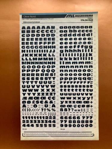 Mecanorma wie letraset olive - ,