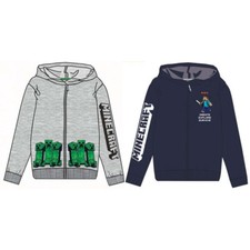 Minecraft Sweatshirtjacke Kapuzenjacke Blau & Grau  116 128 134 140 152