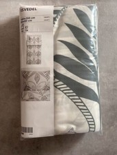 IKEA ISVEDEL Bettwäsche Set grau weiß Palmen 504.976.63 Satin Baumwolle 140x200