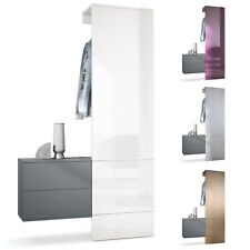 Garderobenset Flur Garderobe Diele Paneel Möbel Carlton Set 2 in Anthrazit