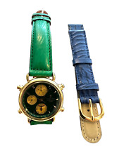 Festina Armbanduhr F-6339 Quarz Alarm Chronograph Edelstahl-Gold Lederarmband