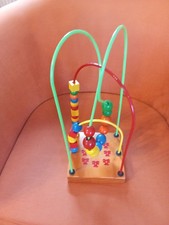 Kleinkinder-Motorik-Spirale -mit 3 Schleifen und vielen Holzkugeln u.Klötzen!!