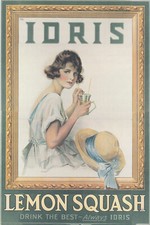 IDRIS Lemon Squash Getränk Werbung Plakat Strohhalm Kunstdruck Werbung 468