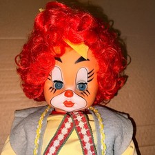 M 35) Alte große DDR Schlenkerpuppe CLOWN mit Schlafaugen ca. 70 cm Vintage *