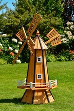 Windmühle, Garten, Holz Windmühlen, imprägn., Kugelgelagert, 1,3m, wahlw. Solar 