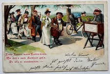 Aak Motiv Seckbach um 1898 Litho Fahrrad Frankfurt am Main