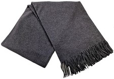 Merinowolldecke Wolldecke Merinowolle-Kaschmir Mix 140x200cm Dunkelgrau
