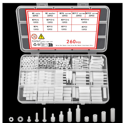 Nylon schrauben set - 260, stück