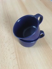 Tupperware 2 kleine Tassen Kaffeetasse Teetasse blau Campingtasse C 45