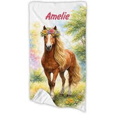 Kinder Handtuch Pferd mit Name