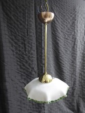 Antik Jugendstil Art déco Hängelampe Hängeleuchte Opalglas Hand painted Glass