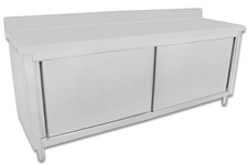 Schiebetürenschrank Arbeitstisch Arbeitsschrank Gastronomie Edelstahl Beeketal