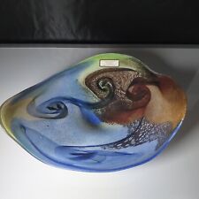 Römische Glashütte Obstschale Glaskunst Obstteller 34 cm Handgeformt Unikat bunt