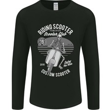 Scooter Club Motorrad Motorrad Skull Herren Langarm T-Shirt