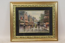 Straßenszene in Paris Ölgemälde unleserlich signiert um 1970 (BG2747)