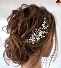 Unicra Braut Hochzeit Haarkamm Silber Braut Haarschmuck Perle Kristall Hochzeit