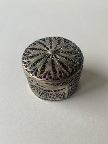 Silberne dose rund - silberne,