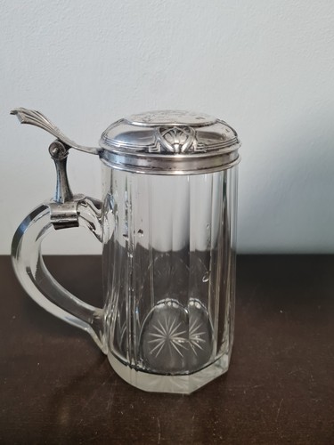Bierkrug silber 800 jugendstil - bierkrug,