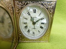 Alter Reisewecker original Europa Messing Buch Fotorahmen Design 60er Jahre