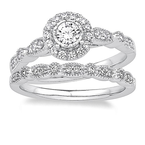 Diamant halo brautring - 0,50, diamant-halo-brautring