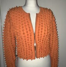 H&M CHERISH WASTE SPIKEY Drachen- Zacken- 3D Cardigan Oberteil orange 2-Wege-Zip
