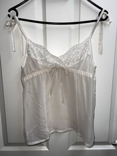 Anno Domini Trachten Top Spitze Dirndl Wiesn Creme Beige Gr. 36 100% Seide