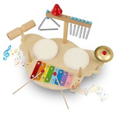 Kinder Xylophon Set Baby Musik Kinderspielzeug Holz Schlagzeug Trommel Klavier