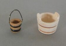 Eimer und Zuber Holz Eimer 1 cm /  Zuber 1,2 cm  hoch Holz Krippenzubehör Z K 1