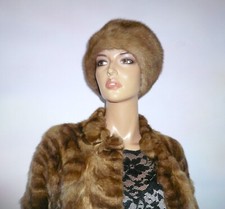 Vintage Echt Nerz Pelzmütze für Mantel Jacke Vison Норка Nerz Zobel Farbton S - M