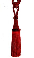 (DE) Raffhalter 65 cm Quaste 22 cm Kordel rot Gardinenhalter Barock Jugendstil