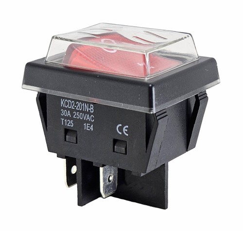 Wippenschalter rot 30a 250v - 30a, 250v~