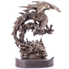 Bronzeskulptur Drache signiert