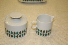 Thomas Medaillon grüne Blätter/Theo Baumann/60er Jahre - Milch & Zuckertopf