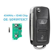 Klapp Schlüssel 434 MHz Für VW Skoda Seat Bora Golf Passat 1J0959753CT  DE++