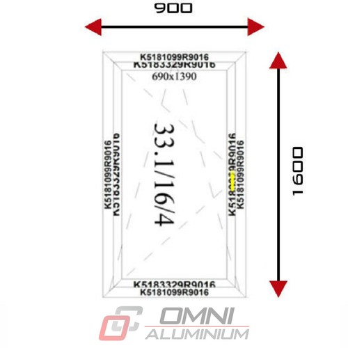 Metallfenster 90x160 flg - 90x160, cm