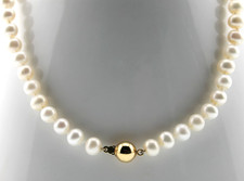 Kette Süßwasser Zuchtperlen Kugelschließe Gold 585 14K