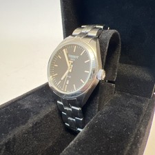 Tissot PR 100 T101210 A Elegante Schweiz Armbanduhr Schwarzes Zifferblatt LÄUFT