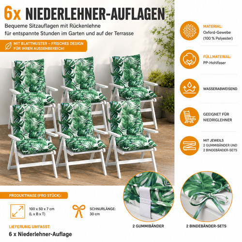 Niedriglehner auflagen - 6x,