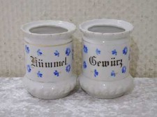 crRBvO 2 x Antike Porzellan Vorratsdose Jugendstil Design Vintage um 1900 8,5 cm